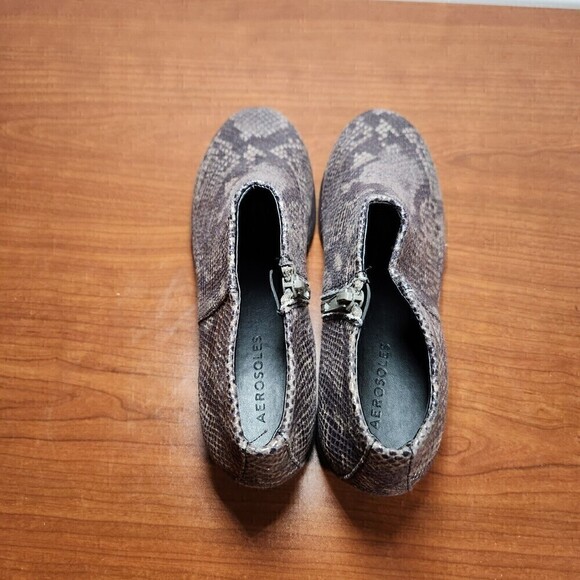 Aerosoles Womens Sophia Black Snake Print Round Toe Ankle Booties Size 6 - Picture 5 of 11